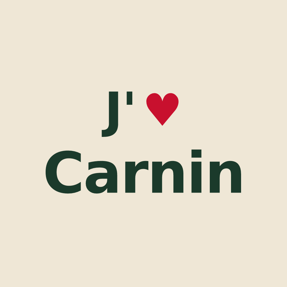 Tote bag personnalisé Carnin — design J'aime Carnin