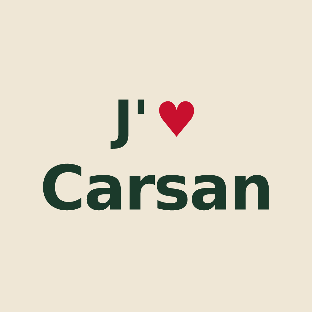 Tote bag personnalisé Carsan — design J'aime Carsan