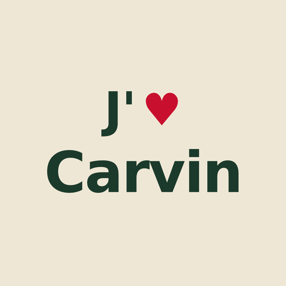 Tote bag personnalisé Carvin — design J'aime Carvin