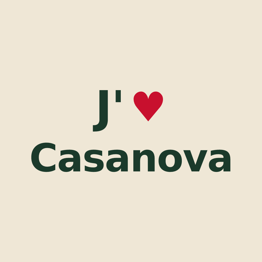 Tote bag personnalisé Casanova — design J'aime Casanova