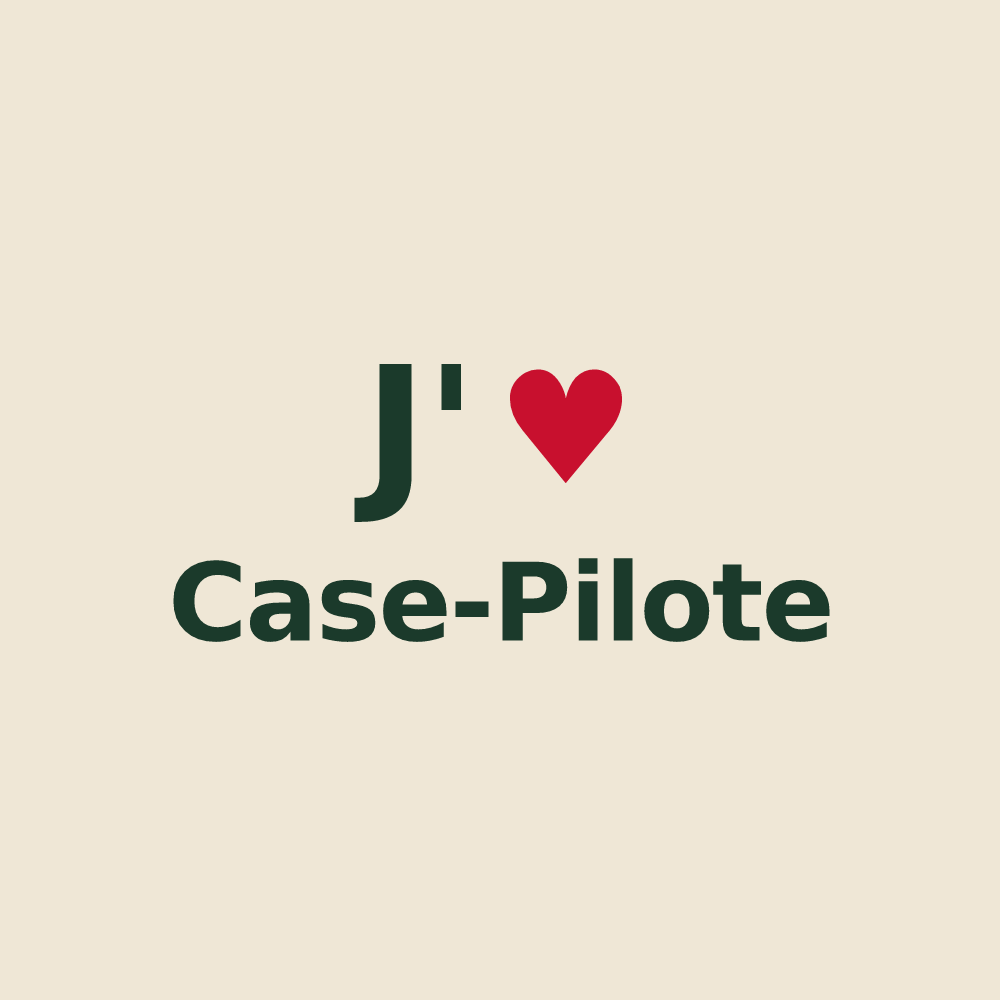 Tote bag personnalisé Case-Pilote — design J'aime Case-Pilote