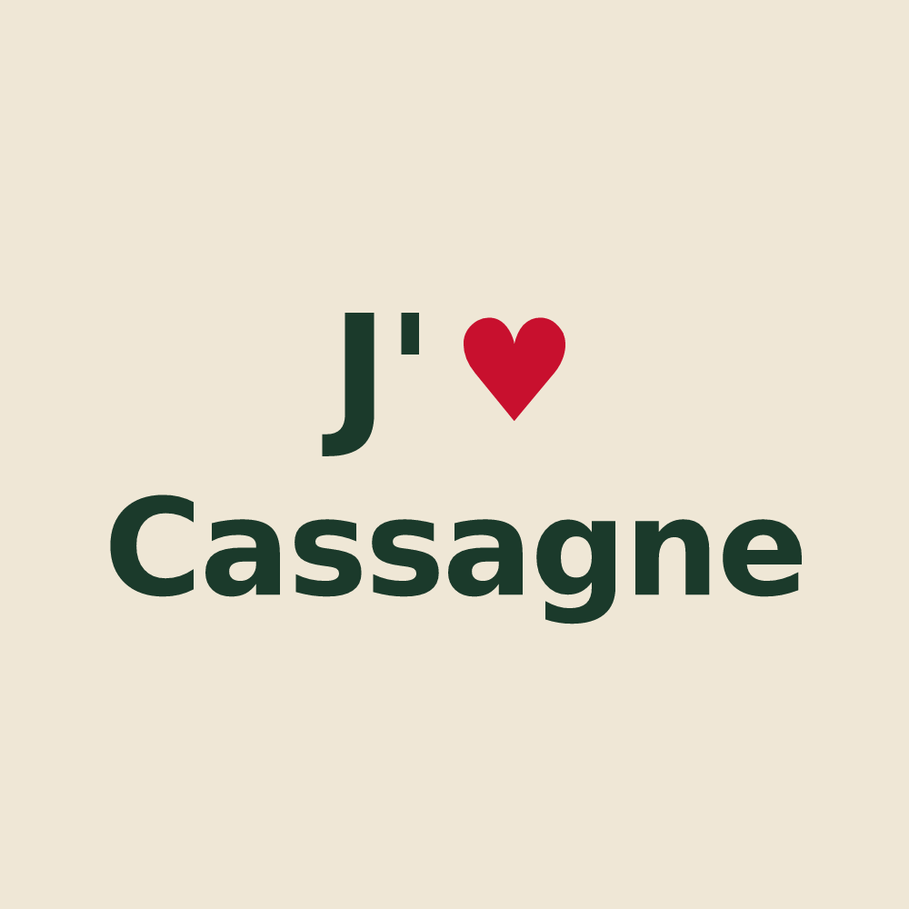 Tote bag personnalisé Cassagne — design J'aime Cassagne