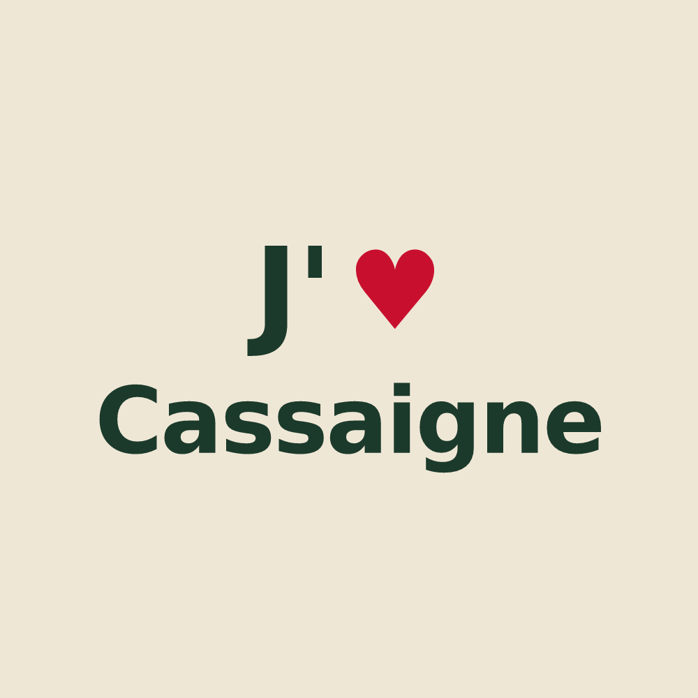 Tote bag personnalisé Cassaigne — design J'aime Cassaigne
