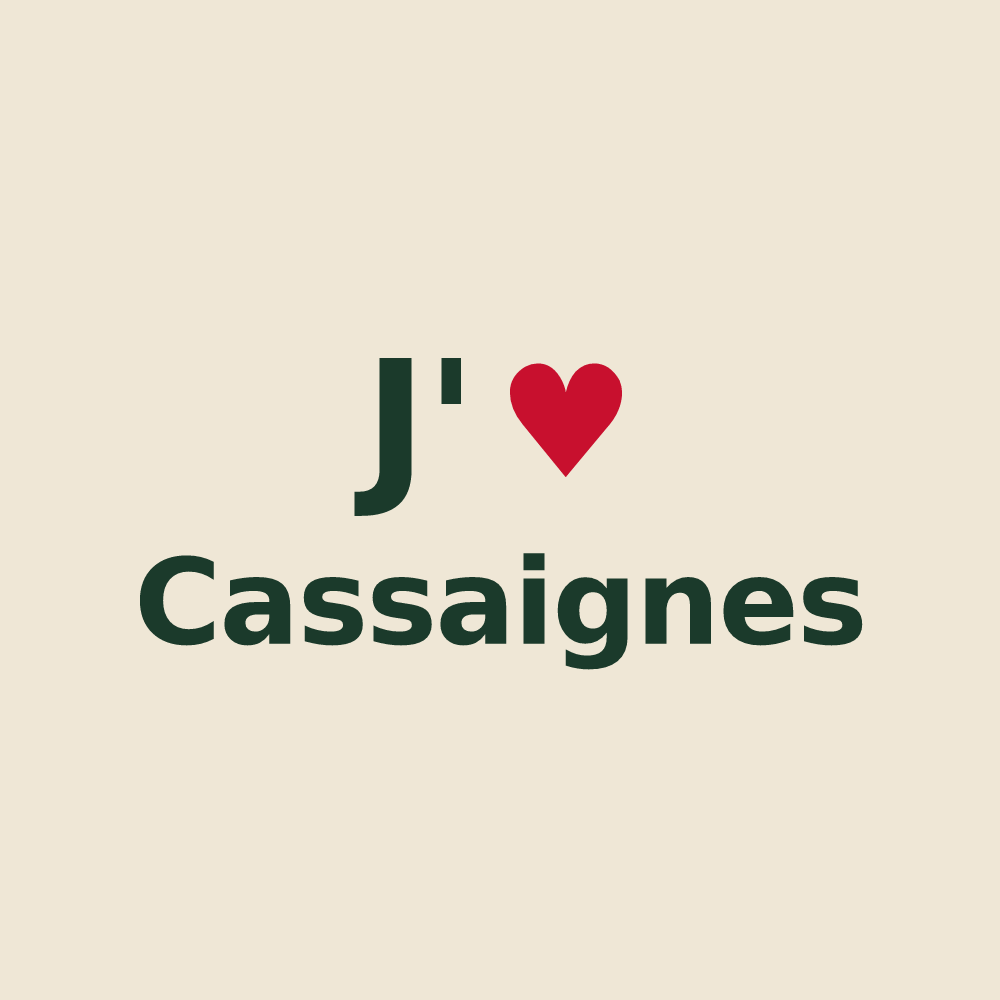 Tote bag personnalisé Cassaignes — design J'aime Cassaignes