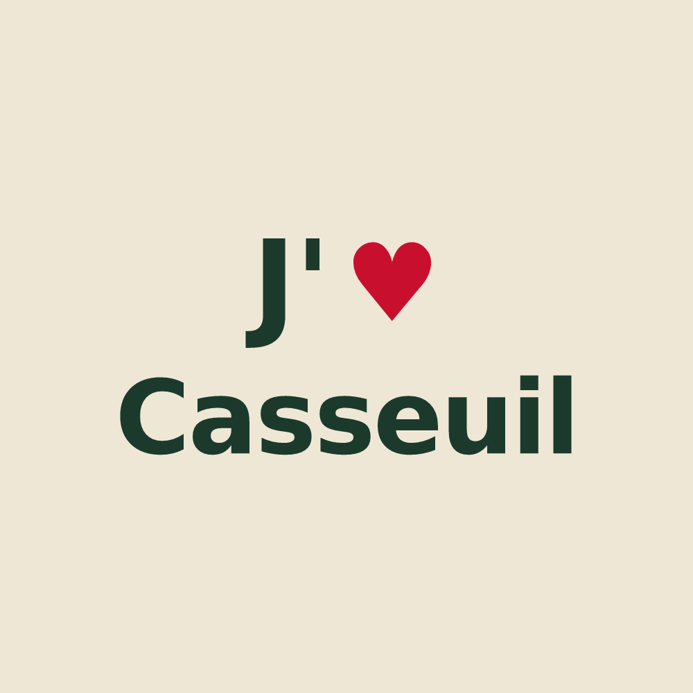 Tote bag personnalisé Casseuil — design J'aime Casseuil
