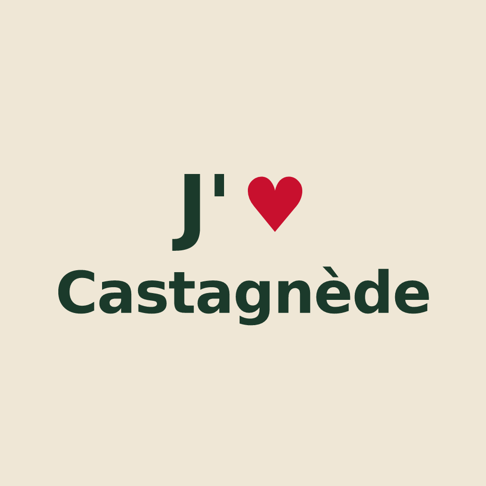 Tote bag personnalisé Castagnède — design J'aime Castagnède