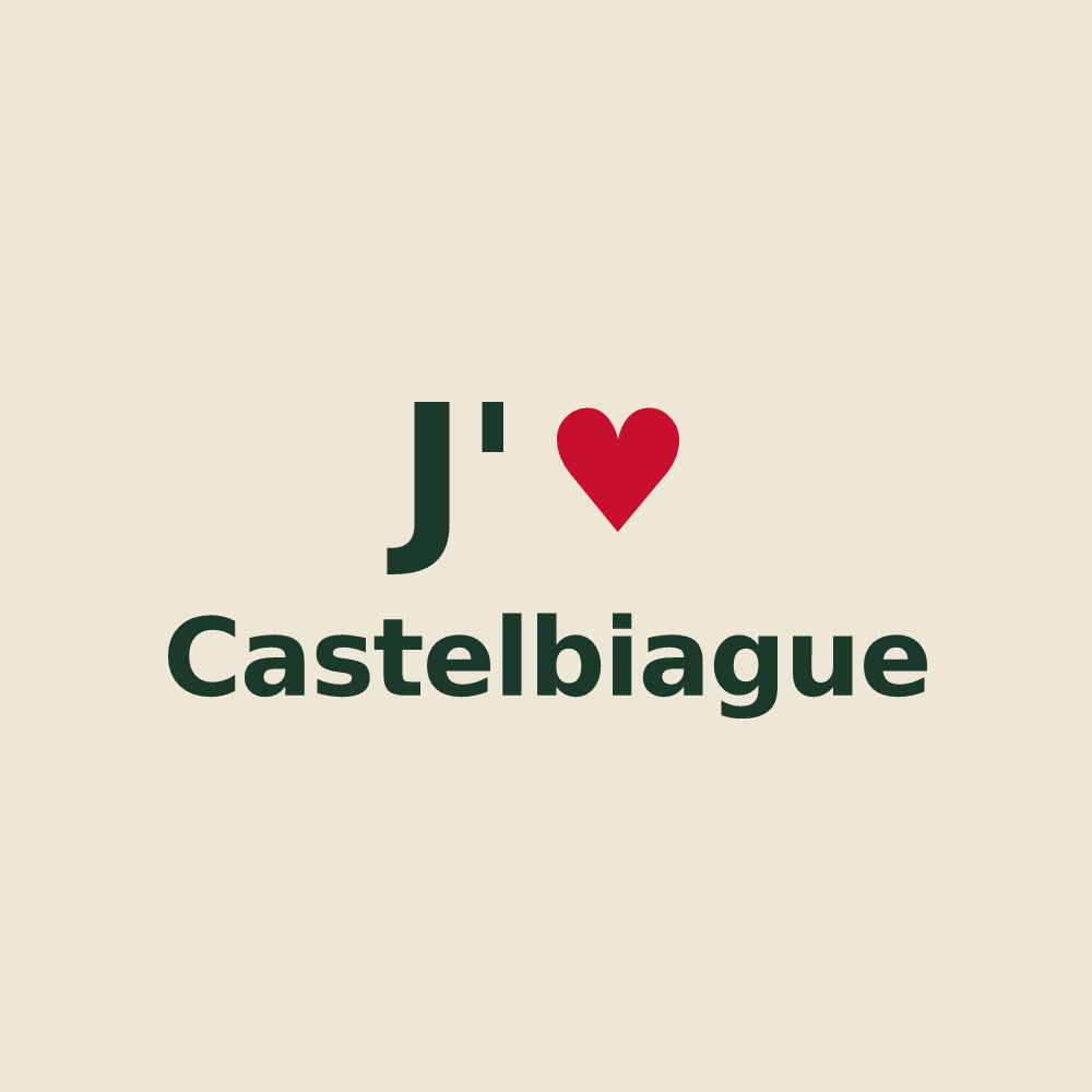 Tote bag personnalisé Castelbiague — design J'aime Castelbiague