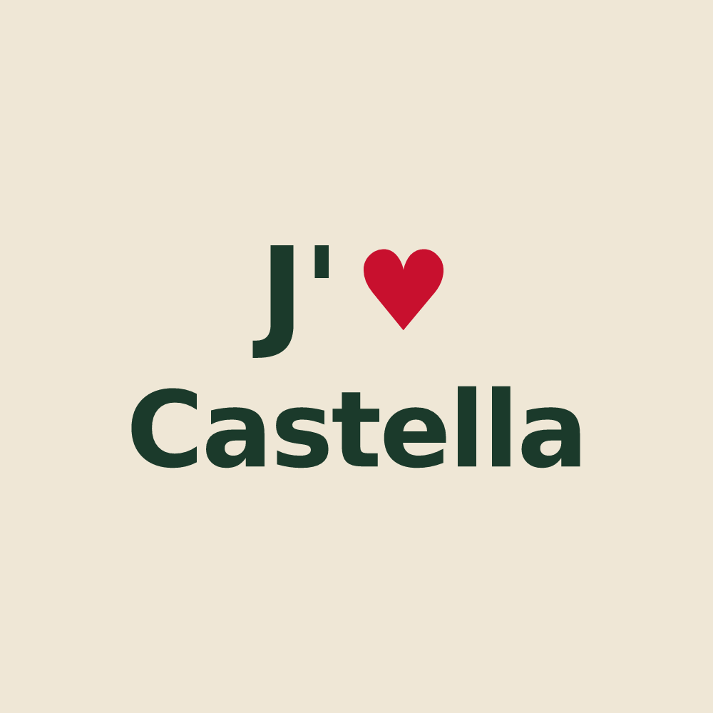 Tote bag personnalisé Castella — design J'aime Castella