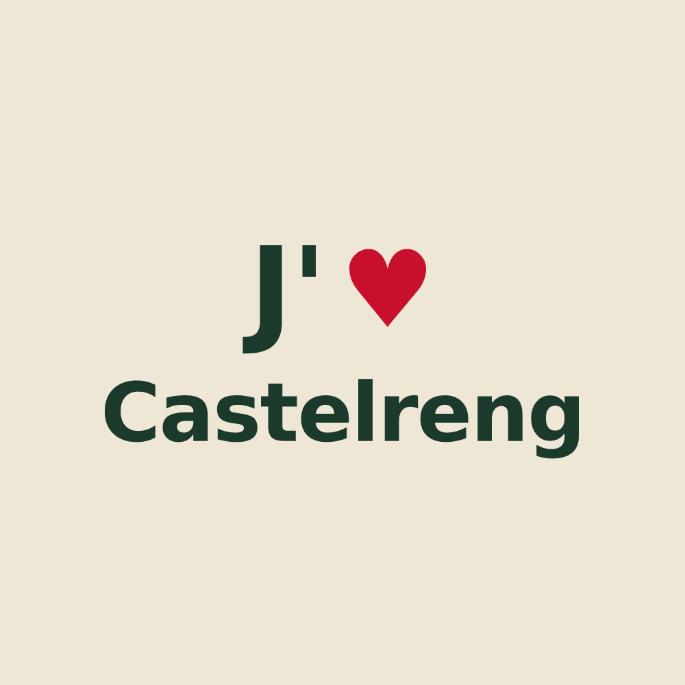 Tote bag personnalisé Castelreng — design J'aime Castelreng