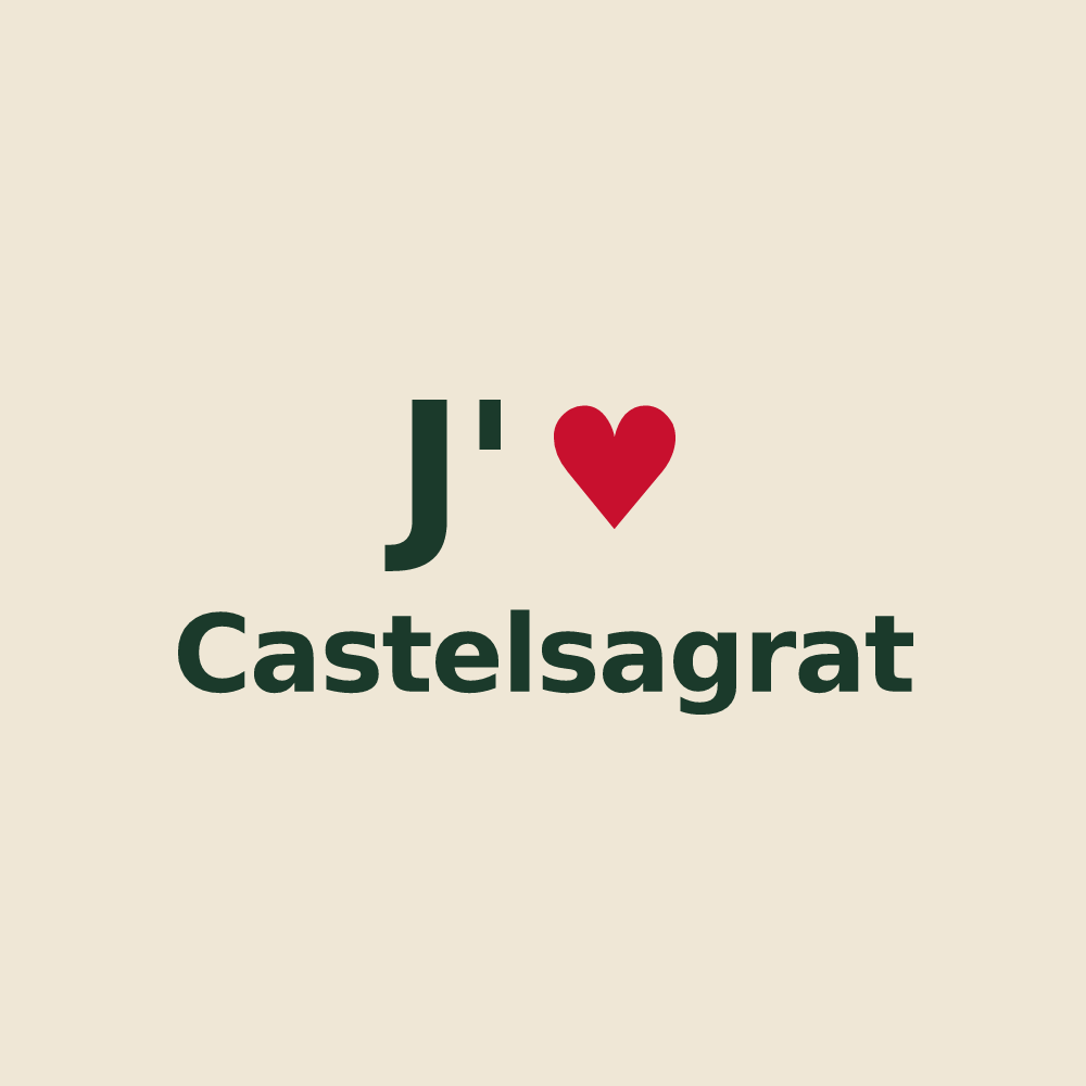 Tote bag personnalisé Castelsagrat — design J'aime Castelsagrat