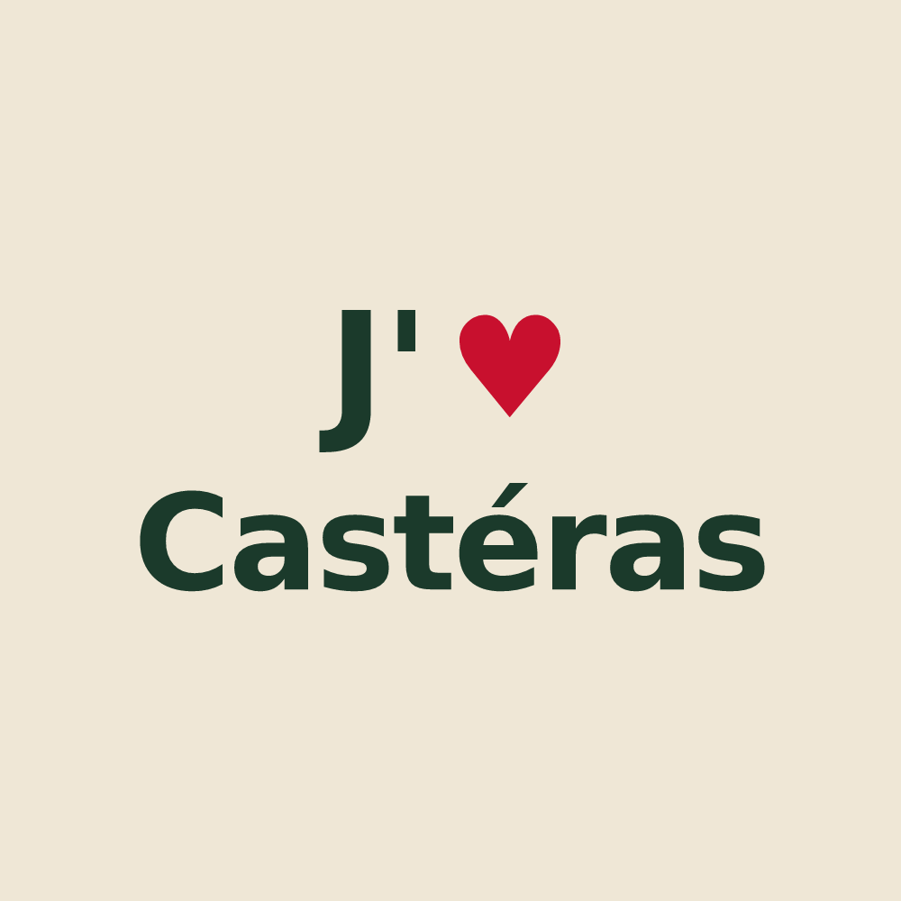 Tote bag personnalisé Castéras — design J'aime Castéras