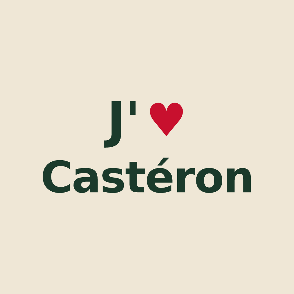 Tote bag personnalisé Castéron — design J'aime Castéron