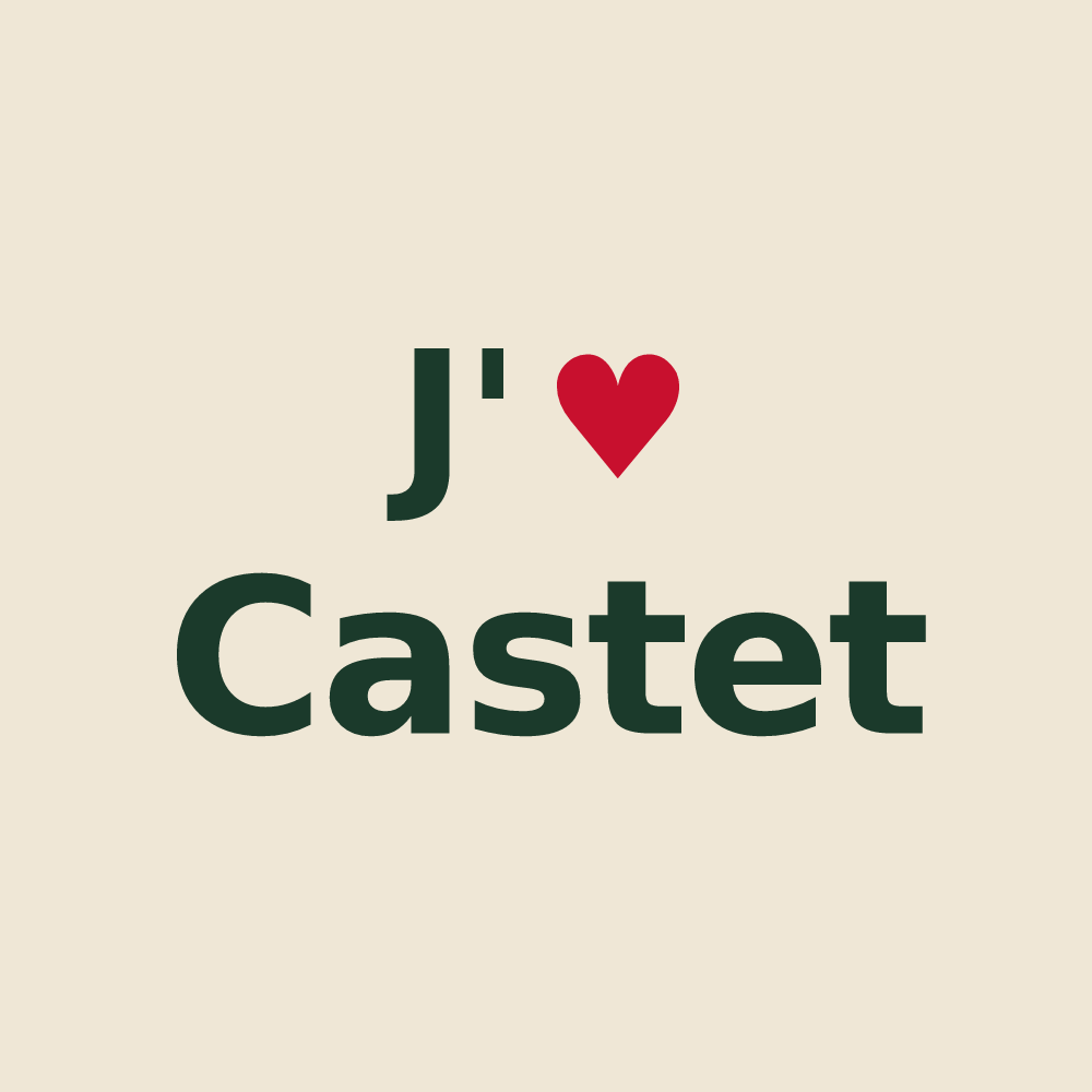 Tote bag personnalisé Castet — design J'aime Castet
