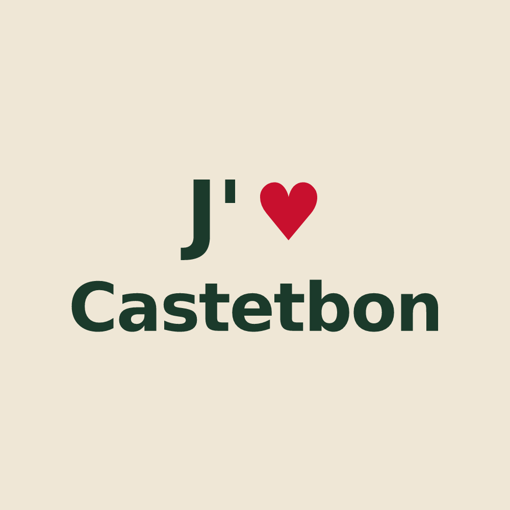Tote bag personnalisé Castetbon — design J'aime Castetbon