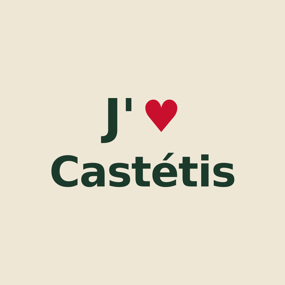 Tote bag personnalisé Castétis — design J'aime Castétis