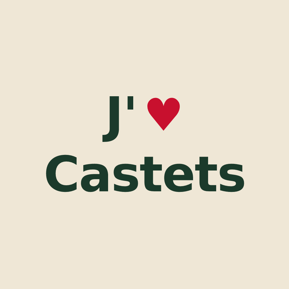 Tote bag personnalisé Castets — design J'aime Castets