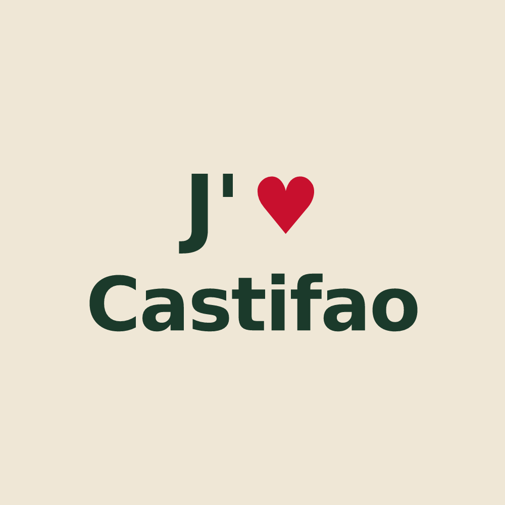 Tote bag personnalisé Castifao — design J'aime Castifao