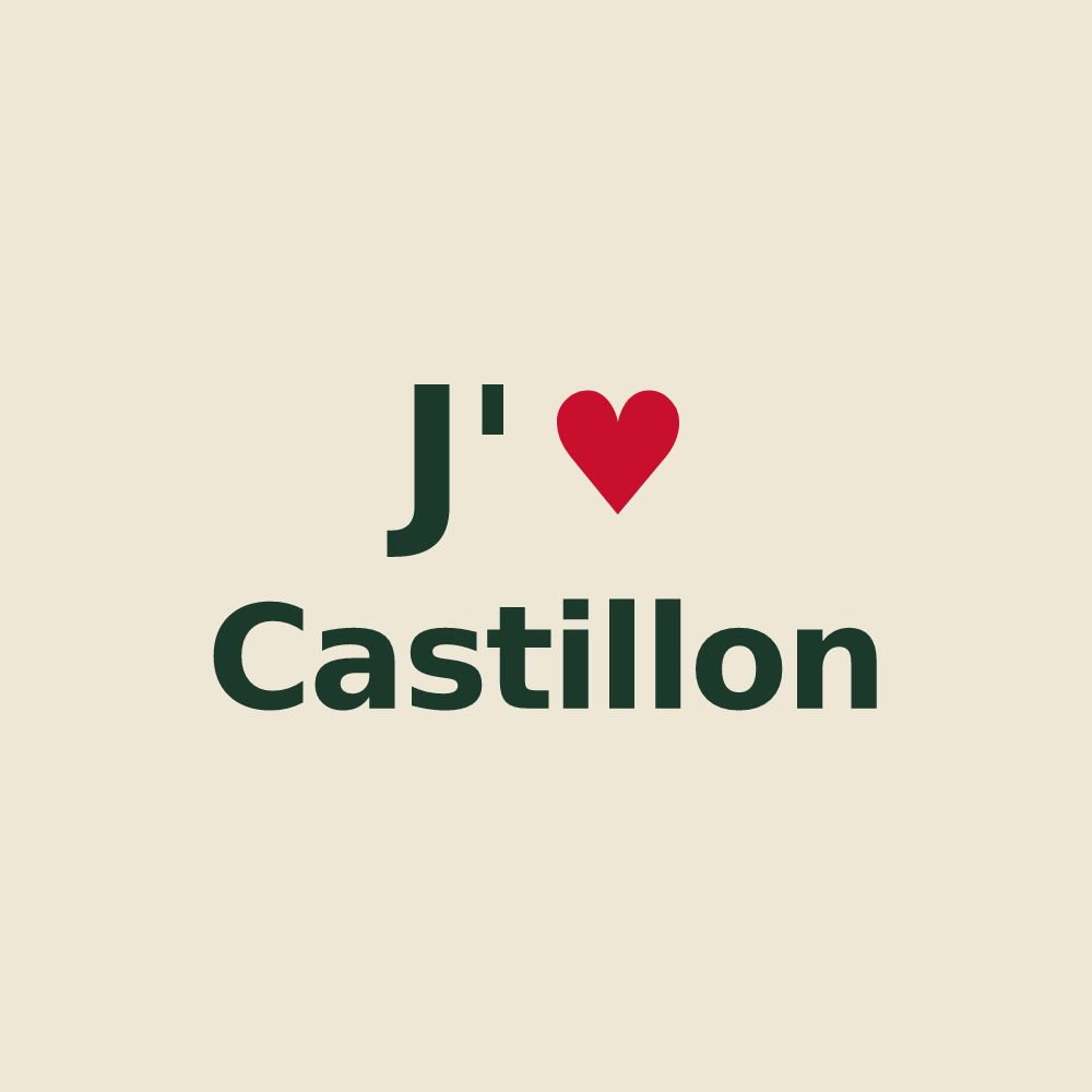 Tote bag personnalisé Castillon — design J'aime Castillon