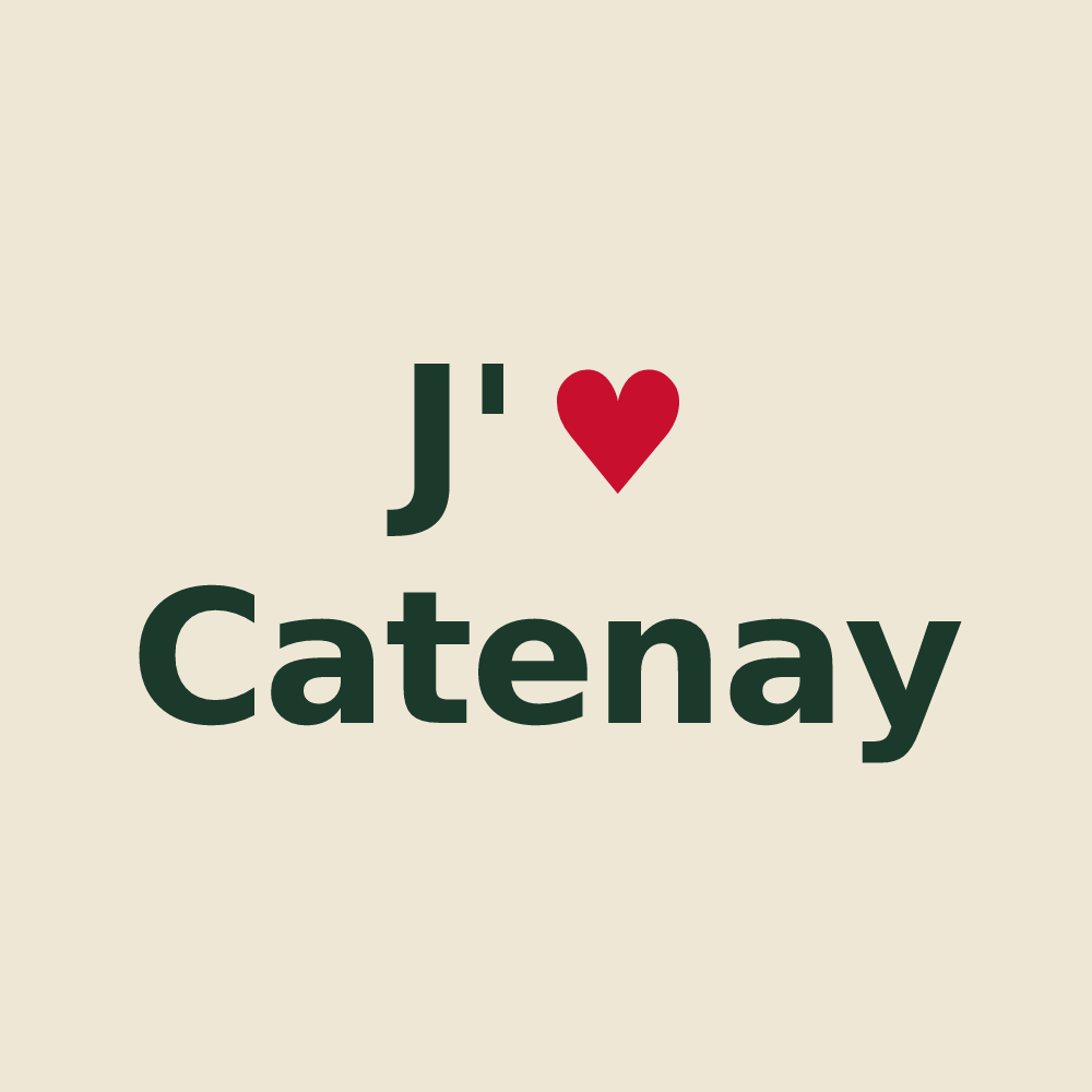 Tote bag personnalisé Catenay — design « J'aime Catenay » imprimé sur le tote bag