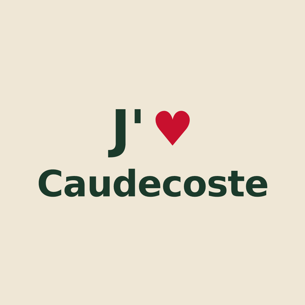 Tote bag personnalisé Caudecoste — design J'aime Caudecoste