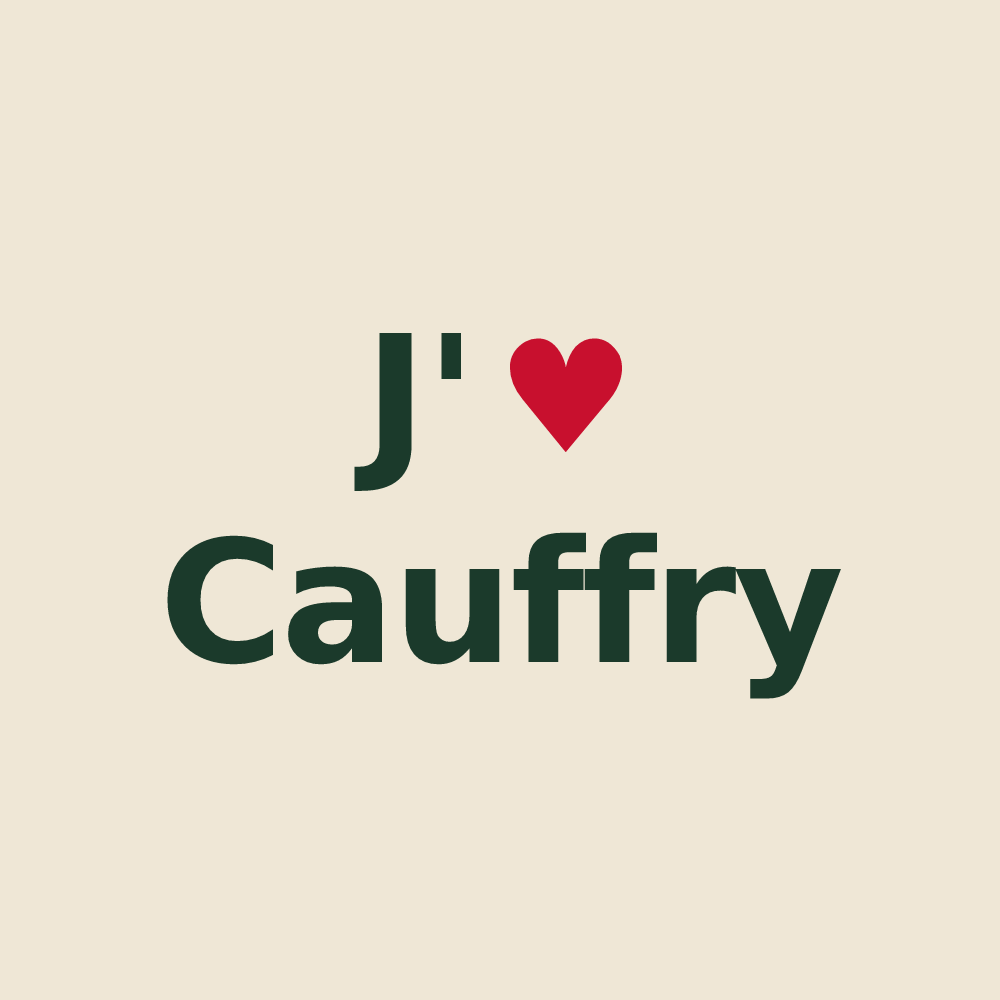 Tote bag personnalisé Cauffry — design J'aime Cauffry