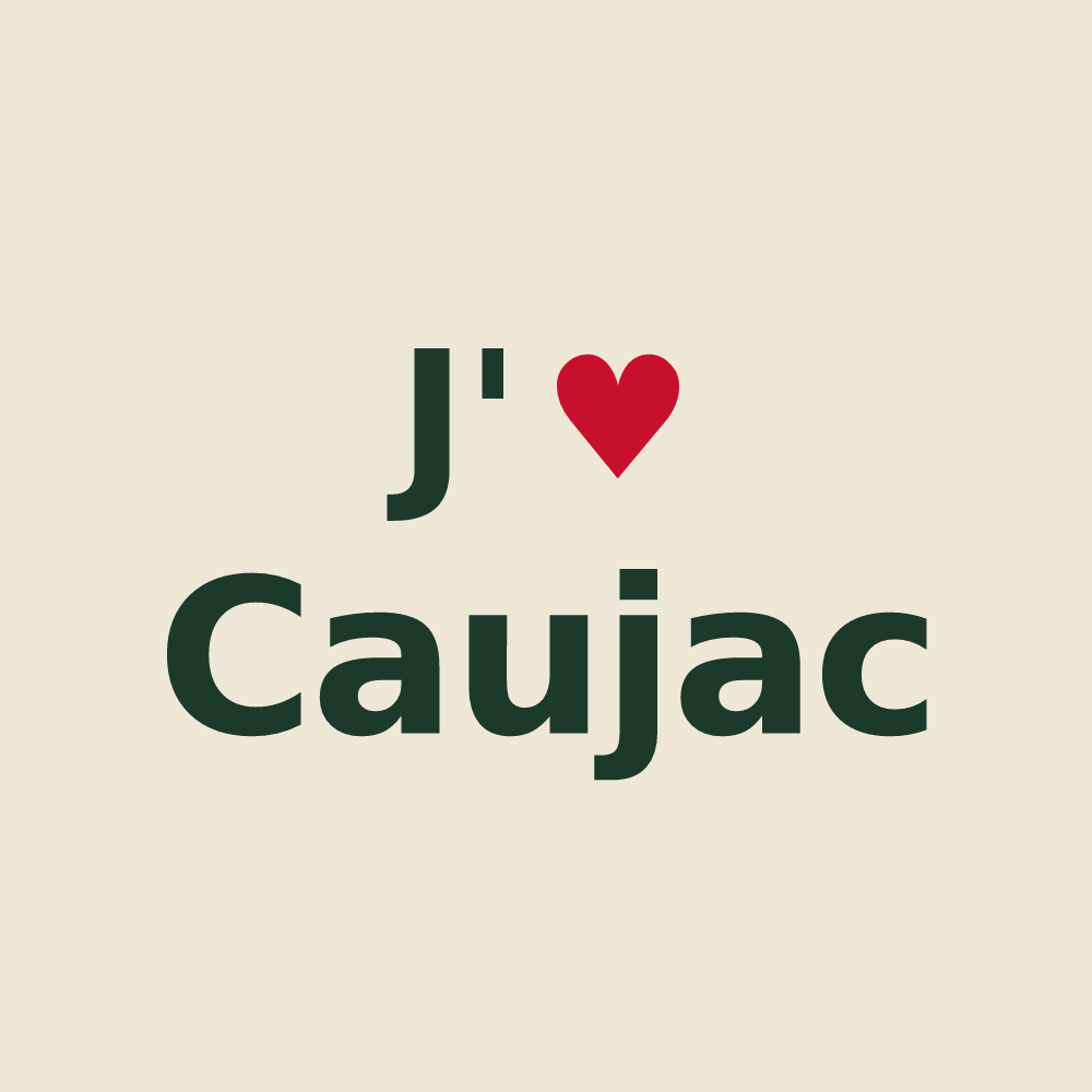 Tote bag personnalisé Caujac — design J'aime Caujac
