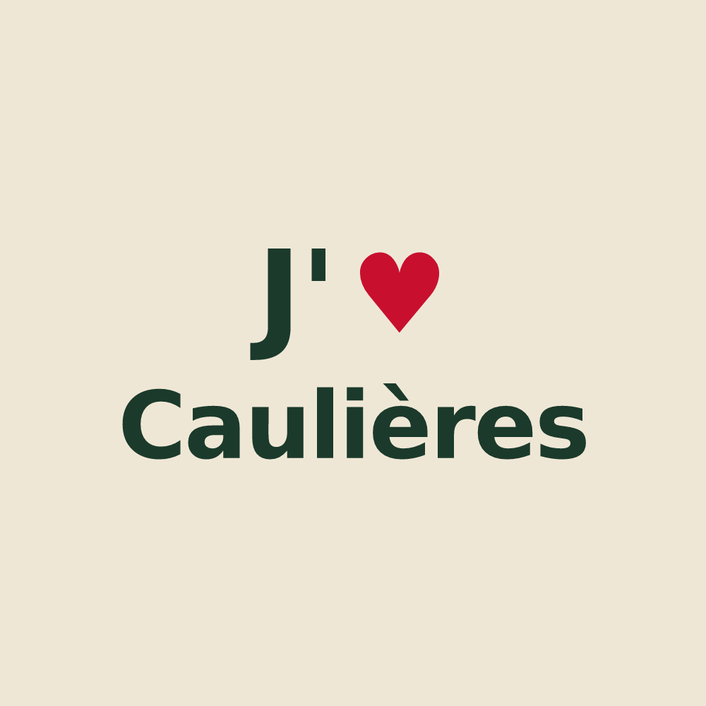 Tote bag personnalisé Caulières — design J'aime Caulières