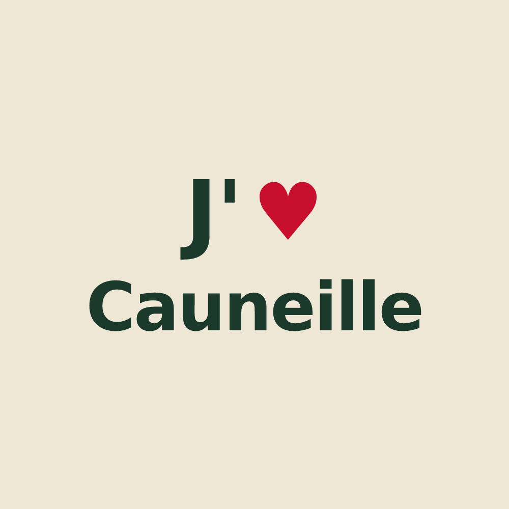 Tote bag personnalisé Cauneille — design J'aime Cauneille