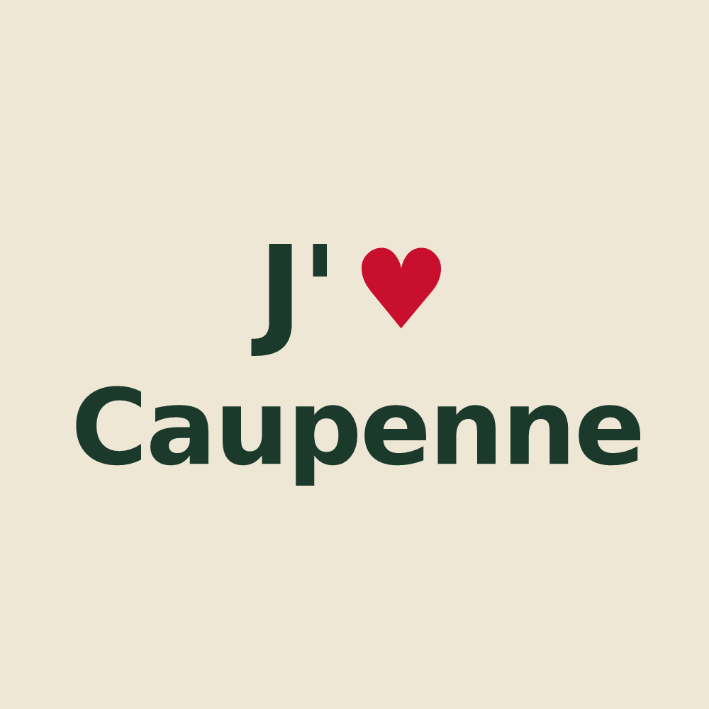Tote bag personnalisé Caupenne — design J'aime Caupenne