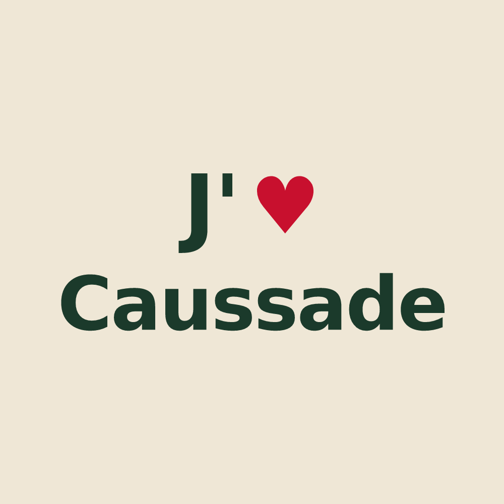 Tote bag personnalisé Caussade — design J'aime Caussade