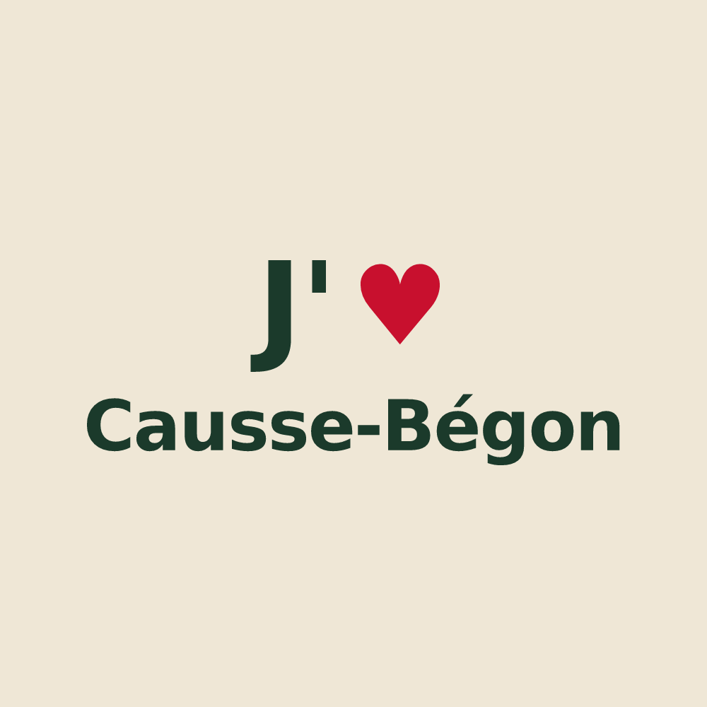 Tote bag personnalisé Causse-Bégon — design J'aime Causse-Bégon