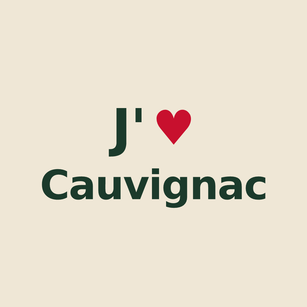 Tote bag personnalisé Cauvignac — design J'aime Cauvignac