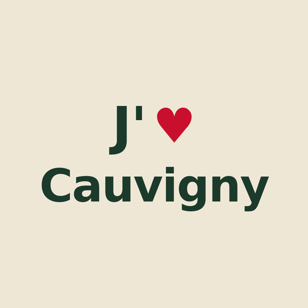 Tote bag personnalisé Cauvigny — design J'aime Cauvigny