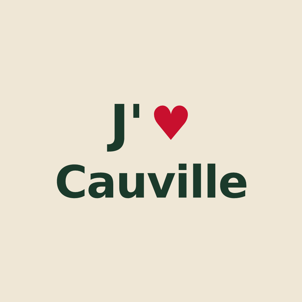 Tote bag personnalisé Cauville — design J'aime Cauville