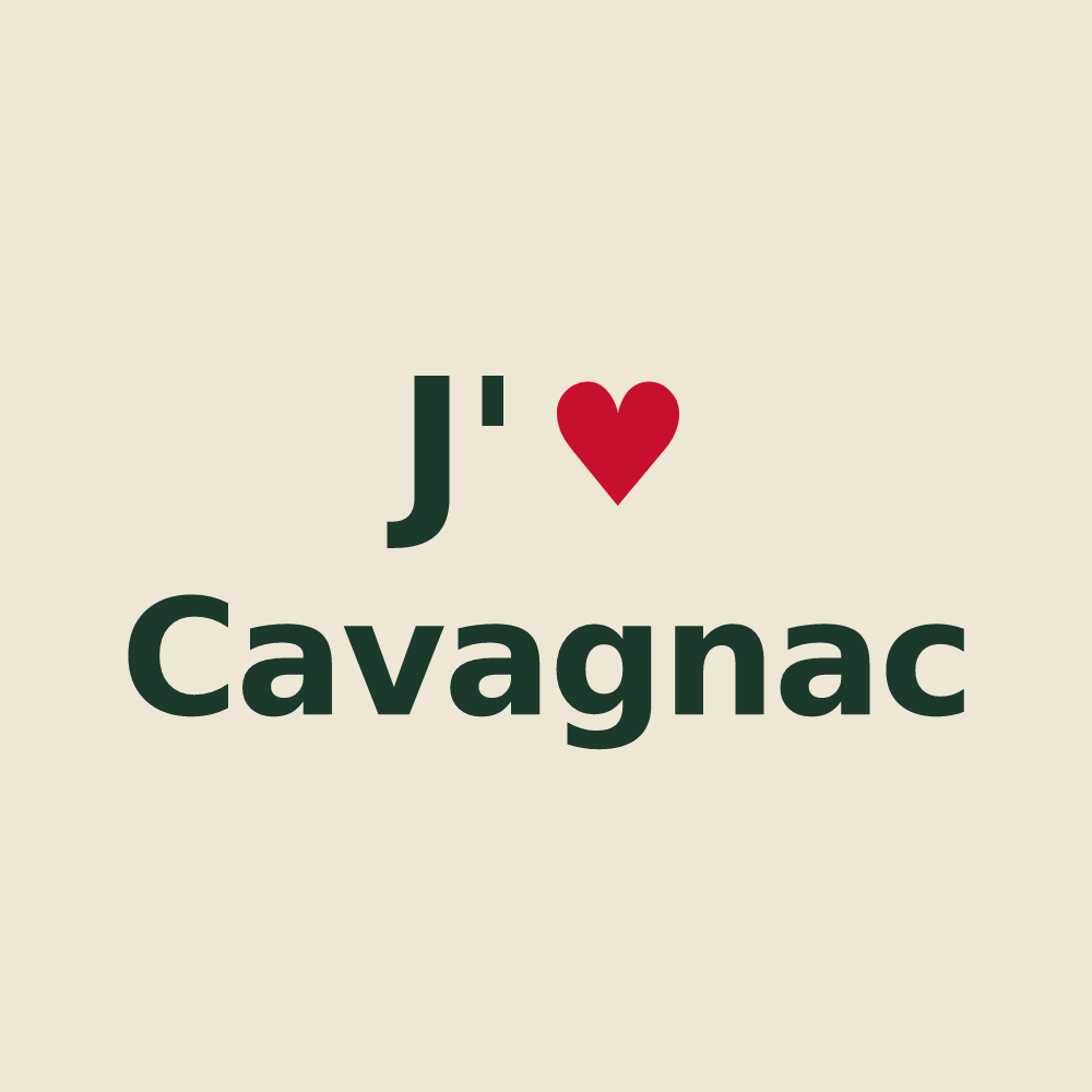 Tote bag personnalisé Cavagnac — design J'aime Cavagnac