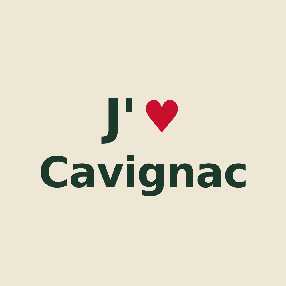 Tote bag personnalisé Cavignac — design J'aime Cavignac