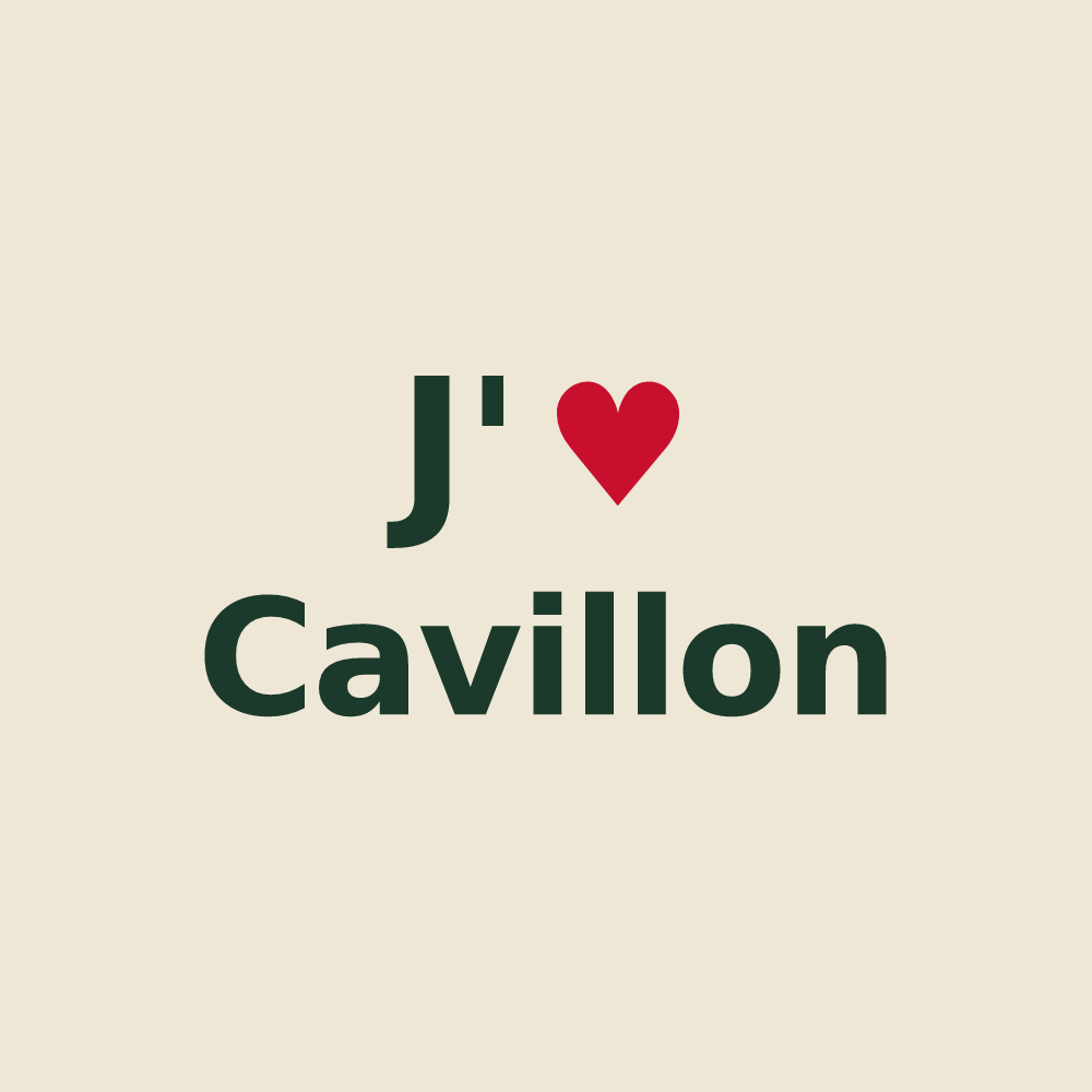 Tote bag personnalisé Cavillon — design J'aime Cavillon