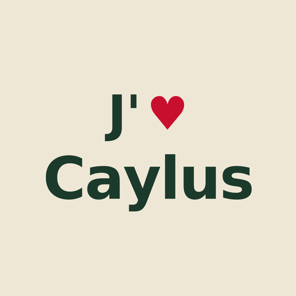 Tote bag personnalisé Caylus — design J'aime Caylus