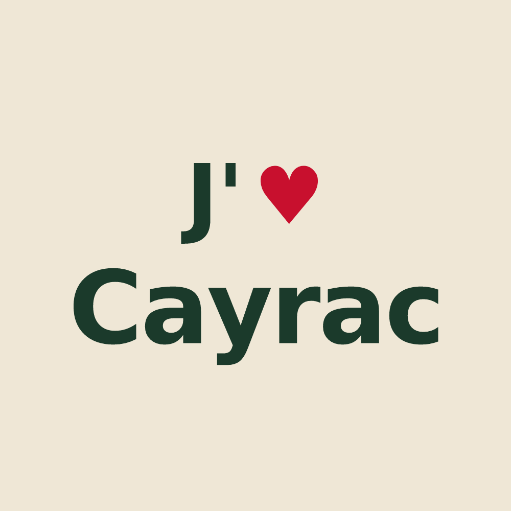 Tote bag personnalisé Cayrac — design J'aime Cayrac