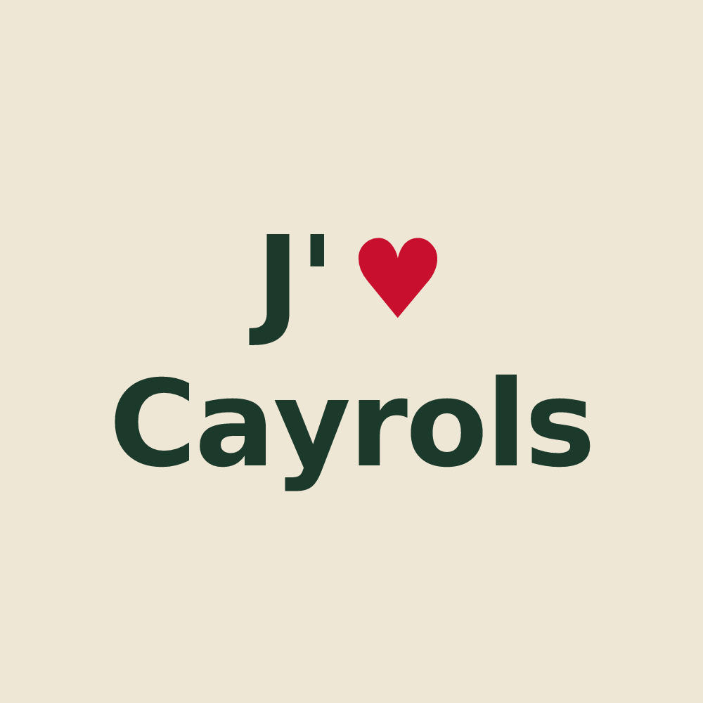 Tote bag personnalisé Cayrols — design J'aime Cayrols