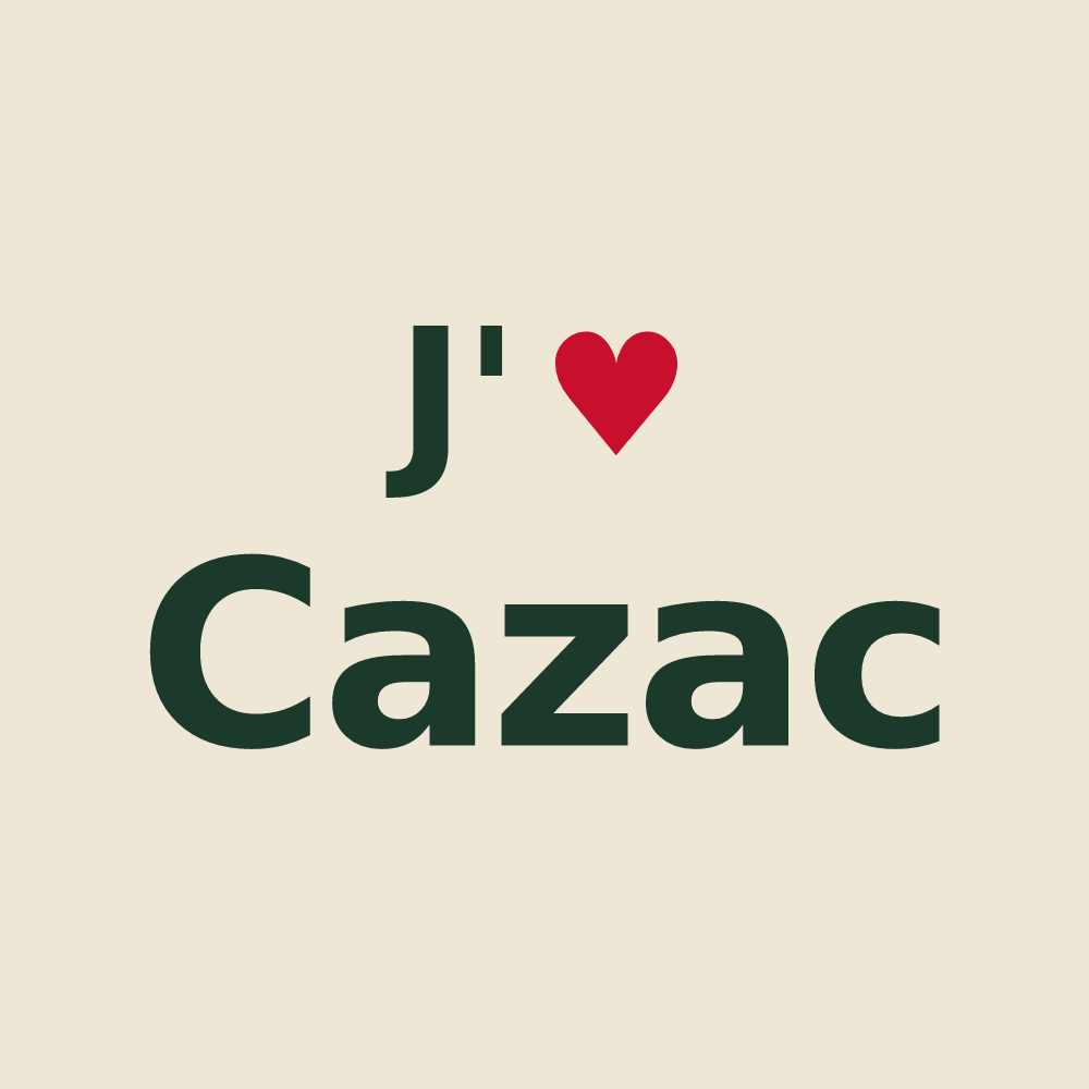 Tote bag personnalisé Cazac — design J'aime Cazac