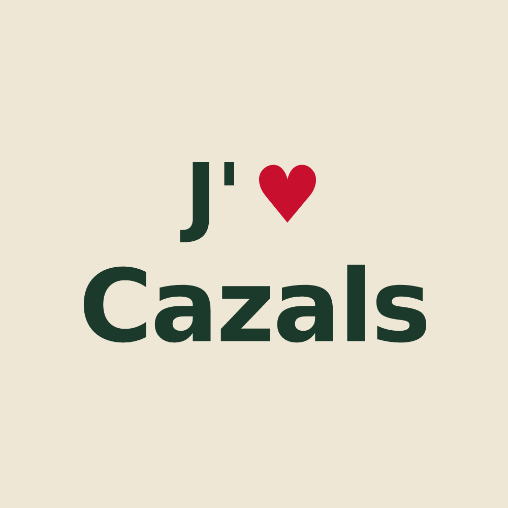 Tote bag personnalisé Cazals — design J'aime Cazals