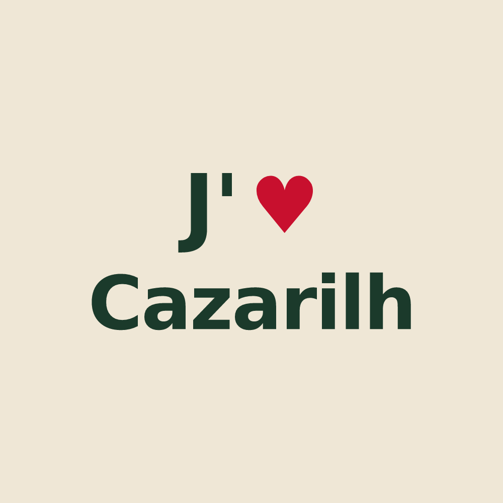 Tote bag personnalisé Cazarilh — design J'aime Cazarilh