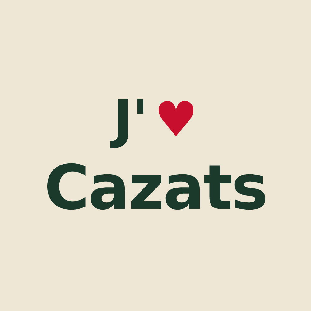 Tote bag personnalisé Cazats — design J'aime Cazats