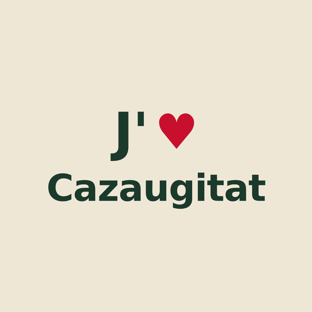 Tote bag personnalisé Cazaugitat — design J'aime Cazaugitat