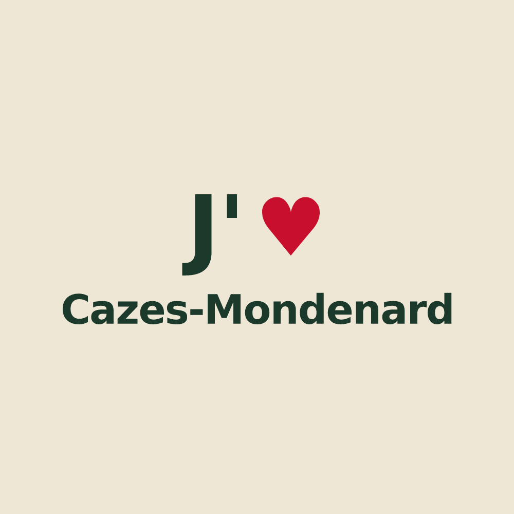 Tote bag personnalisé Cazes-Mondenard — design J'aime Cazes-Mondenard