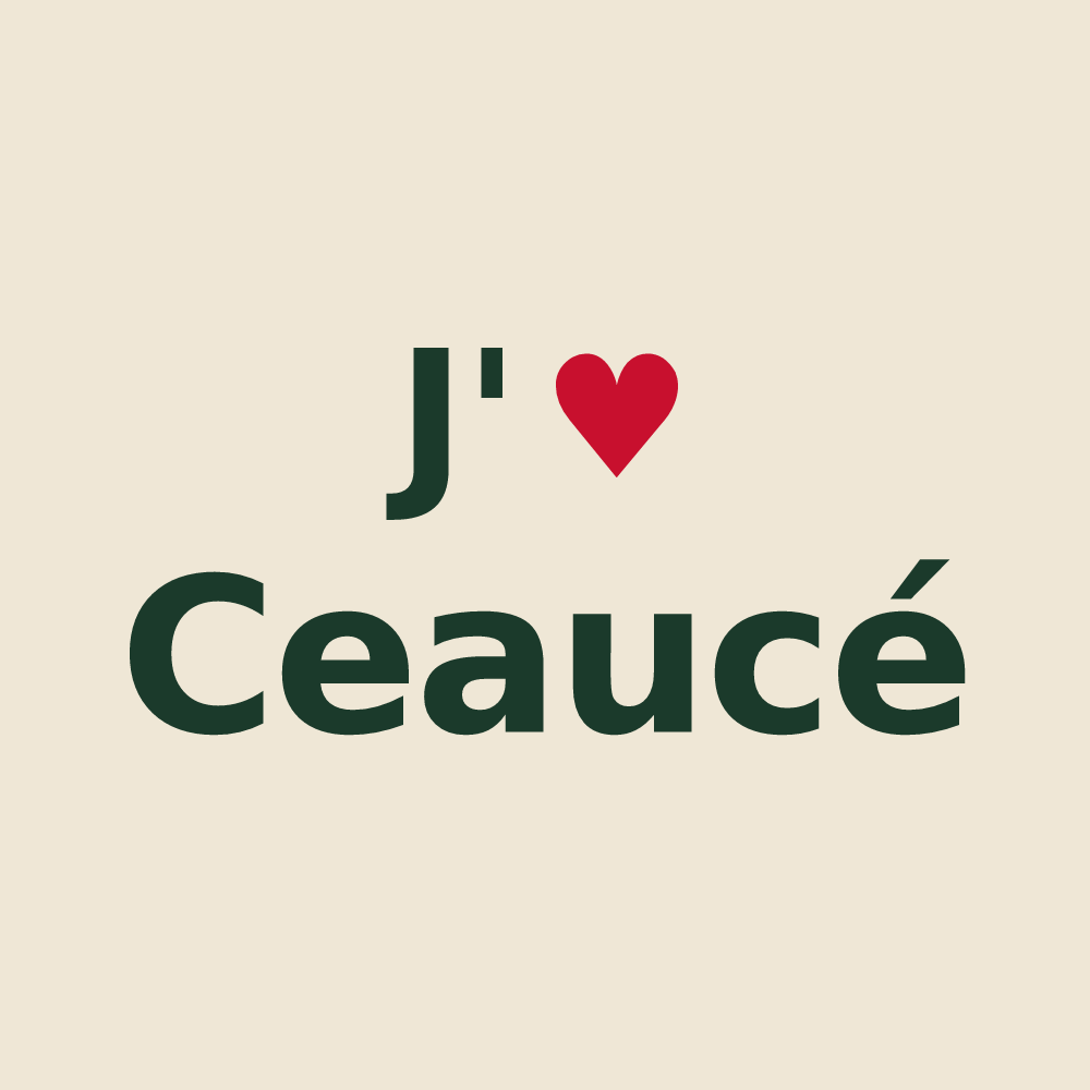 Tote bag personnalisé Ceaucé — design J'aime Ceaucé
