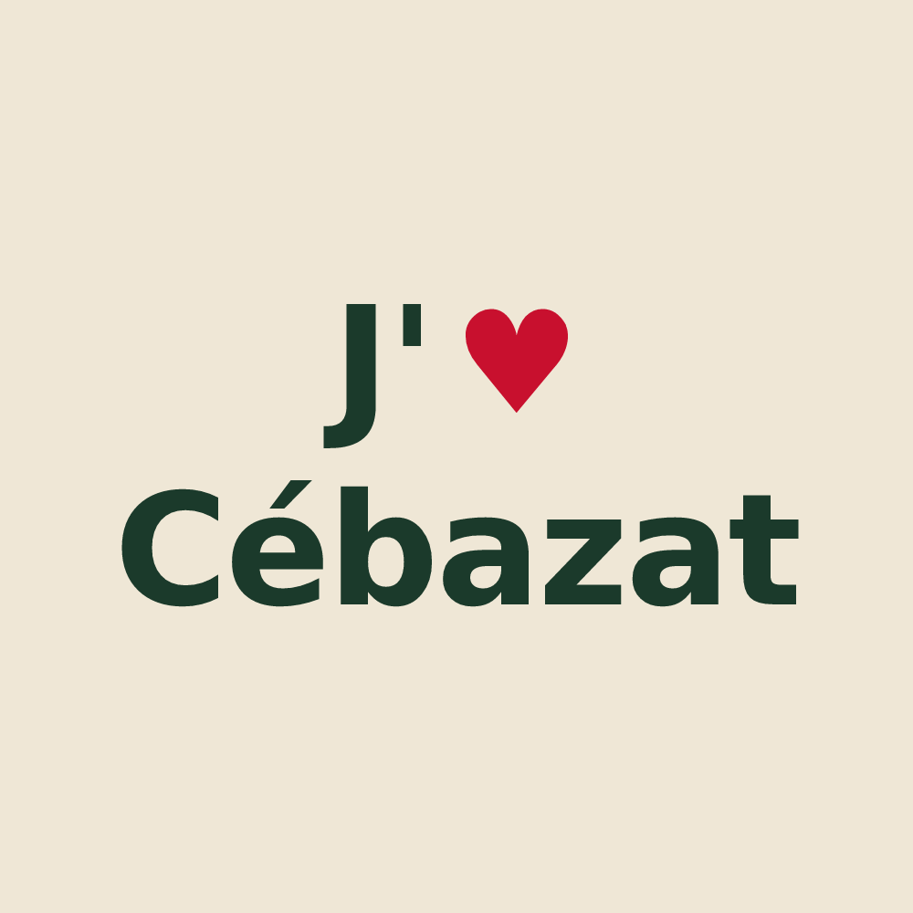 Tote bag personnalisé Cébazat — design J'aime Cébazat
