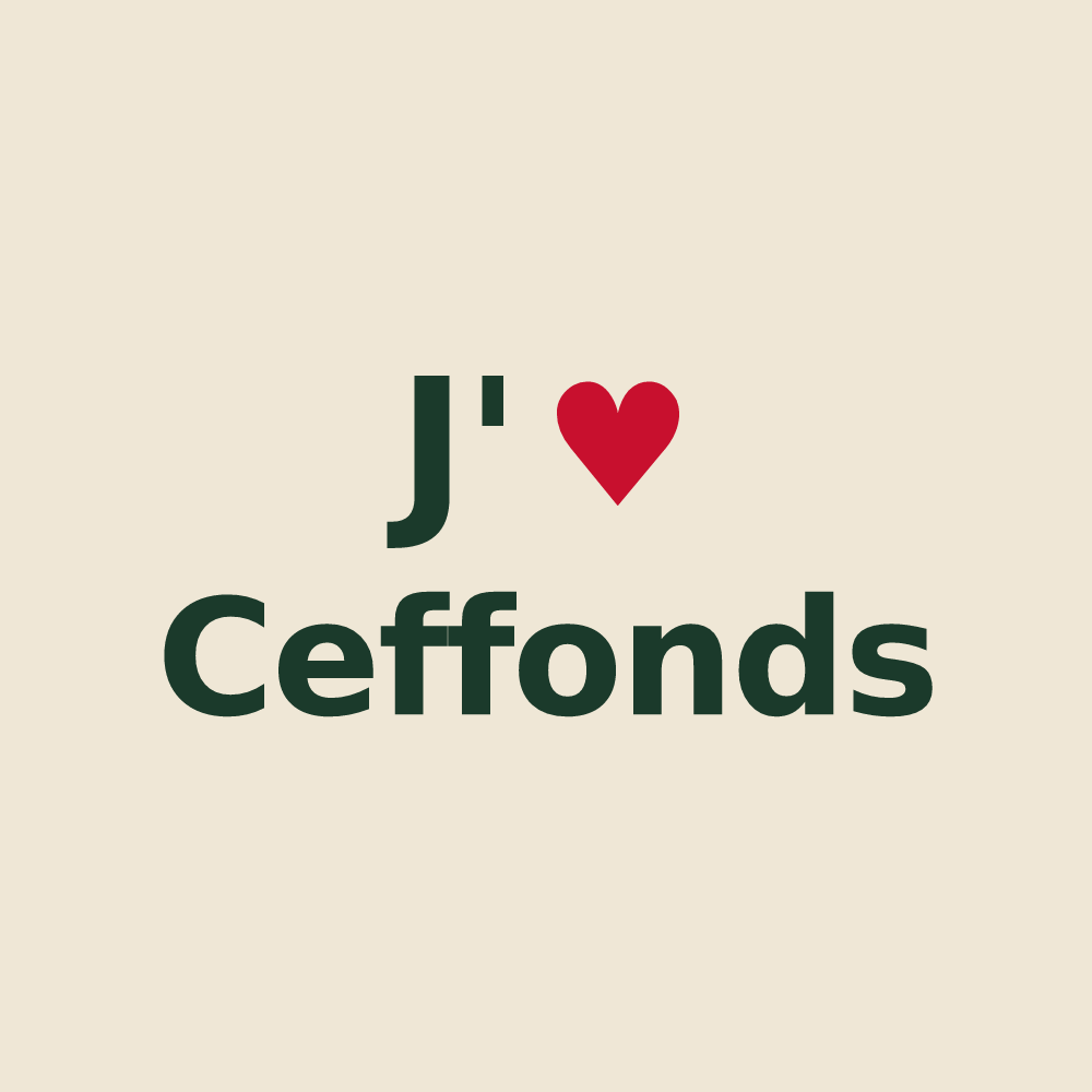 Tote bag personnalisé Ceffonds — design J'aime Ceffonds