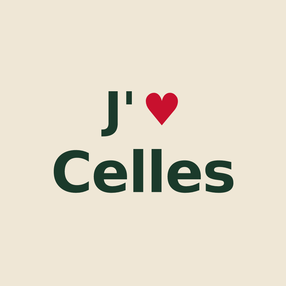 Tote bag personnalisé Celles — design J'aime Celles